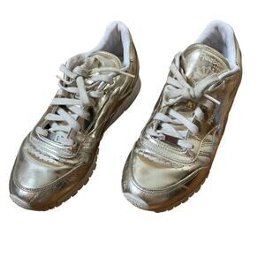 REEBOK X SANDRO Classic Leather Gold Metallic Sneakers Size US 8.5